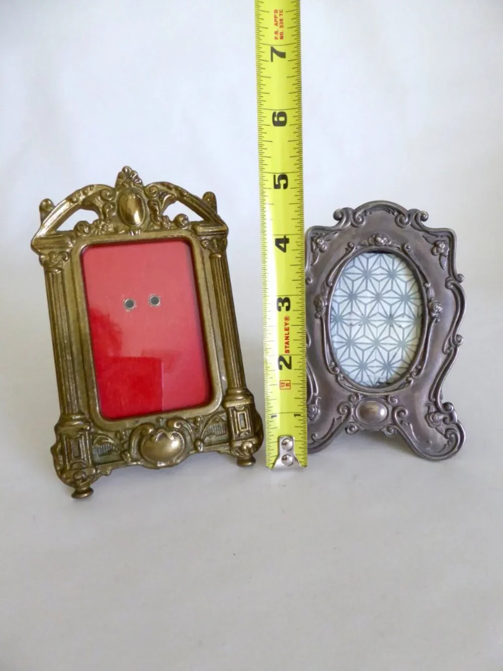 VINTAGE ANTIQUE SMALL PEWTER BRASS METAL DECORATIVE FRAMES VICTORIAN